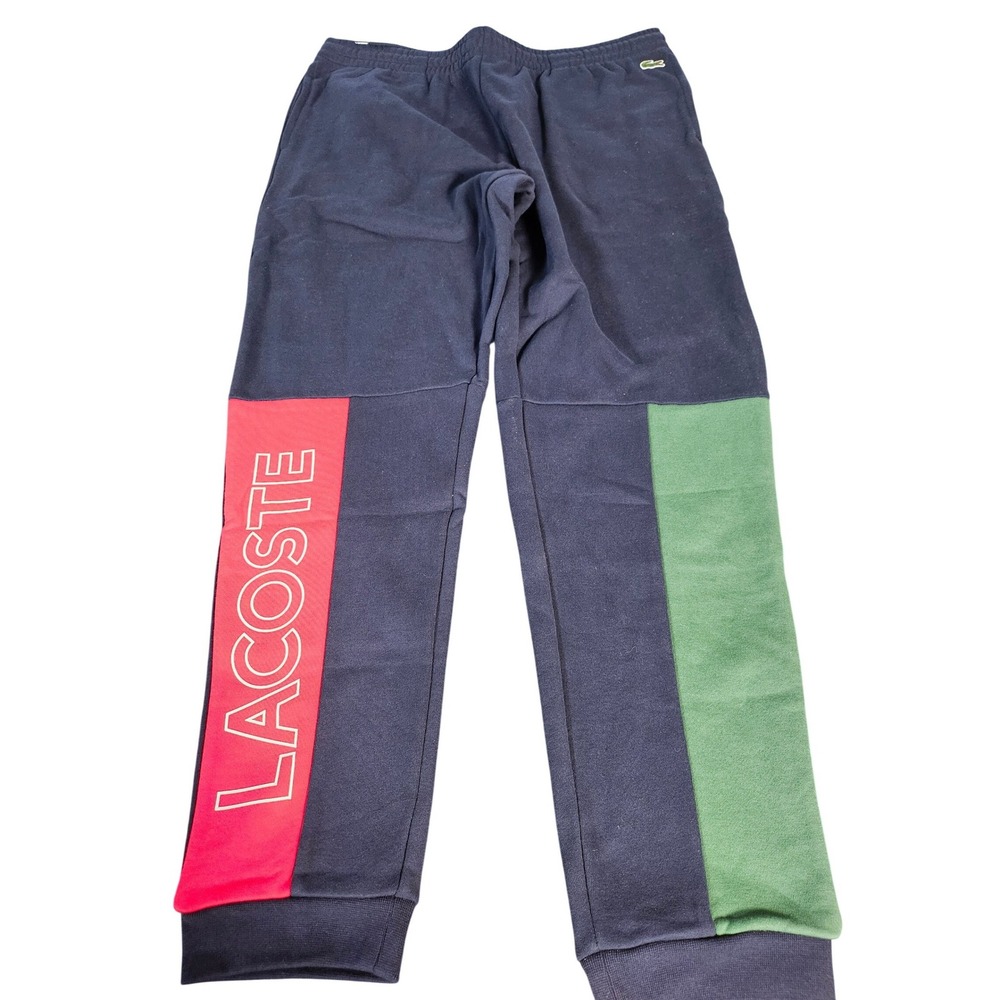 Lacoste Sweatpant Mens XL Navy Blue New Colorblock Tapered Joggers XH2941-51-4XN